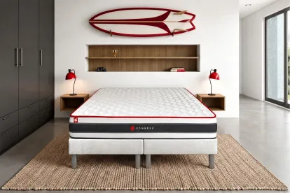 Ensemble Matelas Sommier 160x200 cm - 2 Sommiers Blanc - Energy