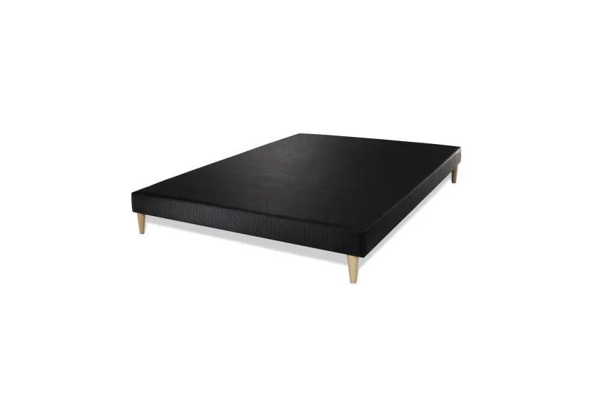 Ensemble Matelas Sommier 160x200 cm - Sommier Noir (déjà monté) - Regen