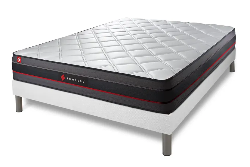 Ensemble Matelas Sommier 140x200 cm - Sommier Blanc (en kit) - Regen