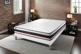 Ensemble Matelas Sommier 160x200 cm - Sommier Blanc (déjà monté) - Form