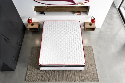 Ensemble Matelas Sommier 160x200 cm - 2 Sommiers Noir - Energy