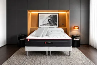 Pack lit complet 160x200 cm - Matelas + 2 Sommiers Blancs + 2 oreillers + Couette - Boost