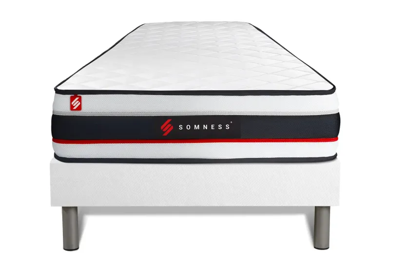 Ensemble Matelas Sommier 90x190 cm - Sommier Blanc (déjà monté) - Form