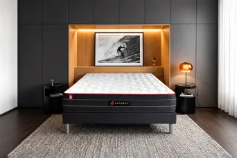 Ensemble Matelas Sommier 180x200 cm - Sommier Noir (en kit) - Boost