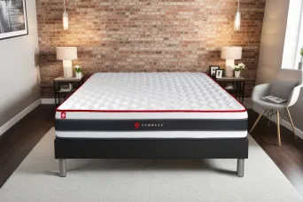 Ensemble Matelas Sommier 160x200 cm - Sommier Noir (déjà monté) - Energy