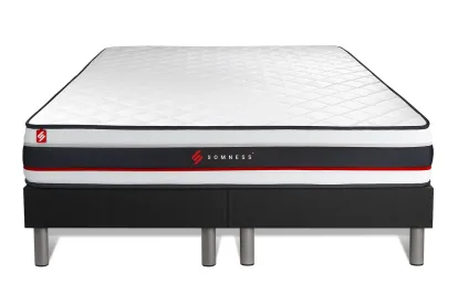 Ensemble Matelas Sommier 180x200 cm - 2 Sommiers Noir - Form