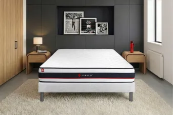 Ensemble Matelas Sommier 160x200 cm - Sommier Blanc (en kit) - Form