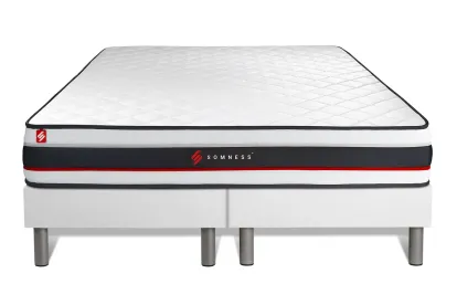 Ensemble Matelas Sommier 200x200 cm - 2 Sommiers Blanc - Form