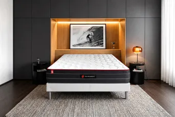 Ensemble Matelas Sommier 140x200 cm - Sommier Blanc (déjà monté) - Boost