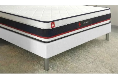 Ensemble Matelas Sommier 180x200 cm - 2 Sommiers Blanc - Form