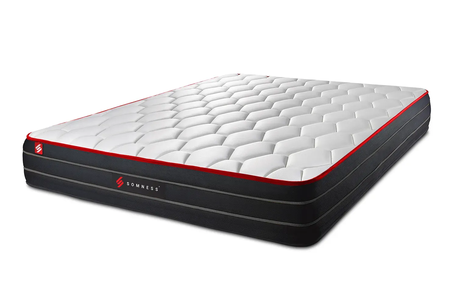 Matelas Hybride SAMPUR 180x200 Cm - Mémoire De Forme Gel, Ressorts Ensachés, Mousse Bambou-Charbon - Épaisseur 25 Cm, Housse Déhoussable