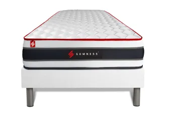 Ensemble Matelas Sommier 90x200 cm - Sommier Blanc (en kit) - Energy