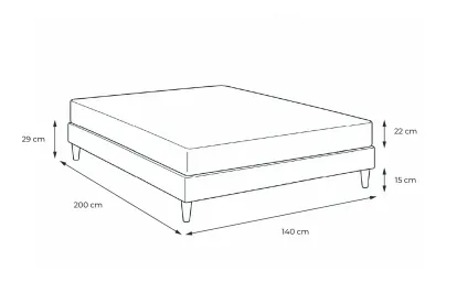Pack lit complet 140x200 cm - Matelas + Sommier Blanc + 2 oreillers + Couette - Energy