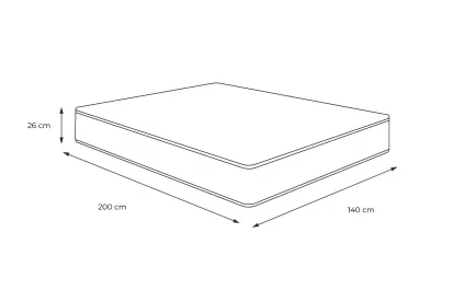 Matelas 140x200 cm Ressorts ensachés et Mémoire de forme - Boost