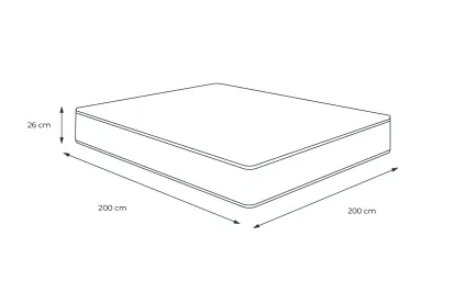 Matelas 200x200 cm Ressorts ensachés et Mémoire de forme - Boost