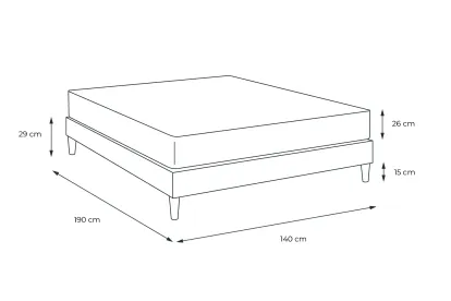 Ensemble Matelas Sommier 140x190 cm - Sommier Blanc (en kit) - Boost