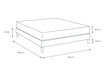 Pack lit complet 140x200 cm - Matelas + Sommier Blanc (en kit) + 2 oreillers + Couette - Boost