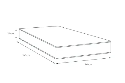 Matelas 90x190 cm Ressorts ensachés et Mémoire de forme - Energy